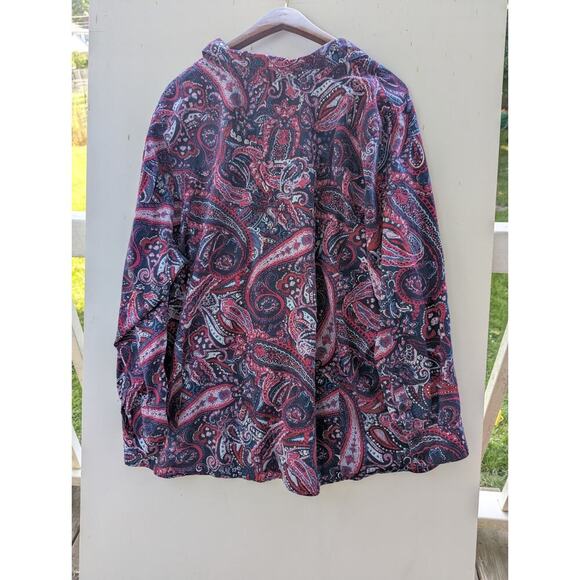 Catherines Multicolored Magenta Paisley Button Up Blouse Shirt Top Size 3XL - Picture 8 of 8
